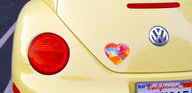 Car with a Grateful Graffiti heart magnet